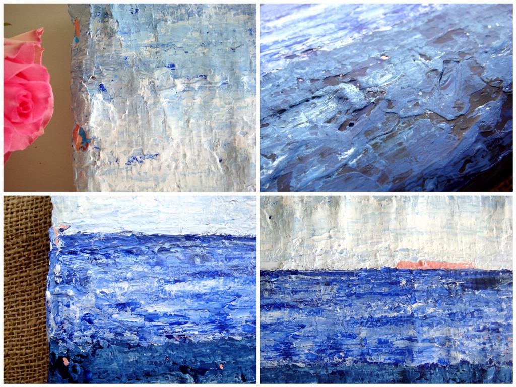 Blauw schilderij laten maken - Zee van rust - Details