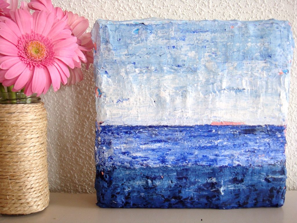 Blauw schilderij laten maken - Zee van rust