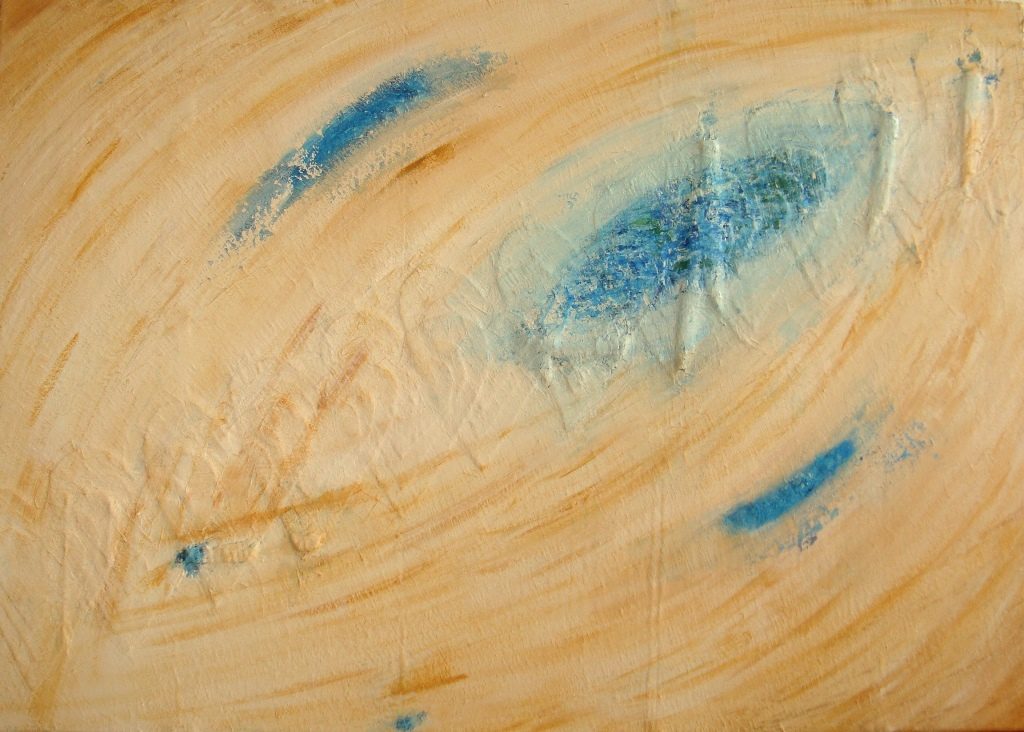 Persoonlijk schilderij laten maken - Voorbeeld: Schilderij Zee van warmte - Marloes van Zoelen