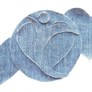 Logo fysiotherapiepraktijk uit spijkerstof - Marloes van Zoelen