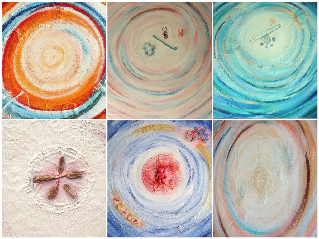 Bijzondere abstracte schilderijen - voorbeelden van gebruik van cirkels in een schilderij op maat