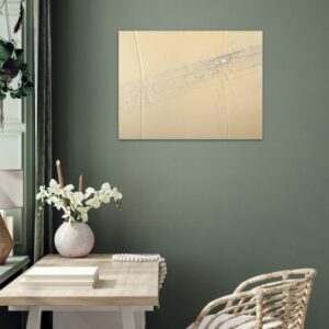 Abstract schilderij op maat Rafelig licht boven bureau - Marloes van Zoelen