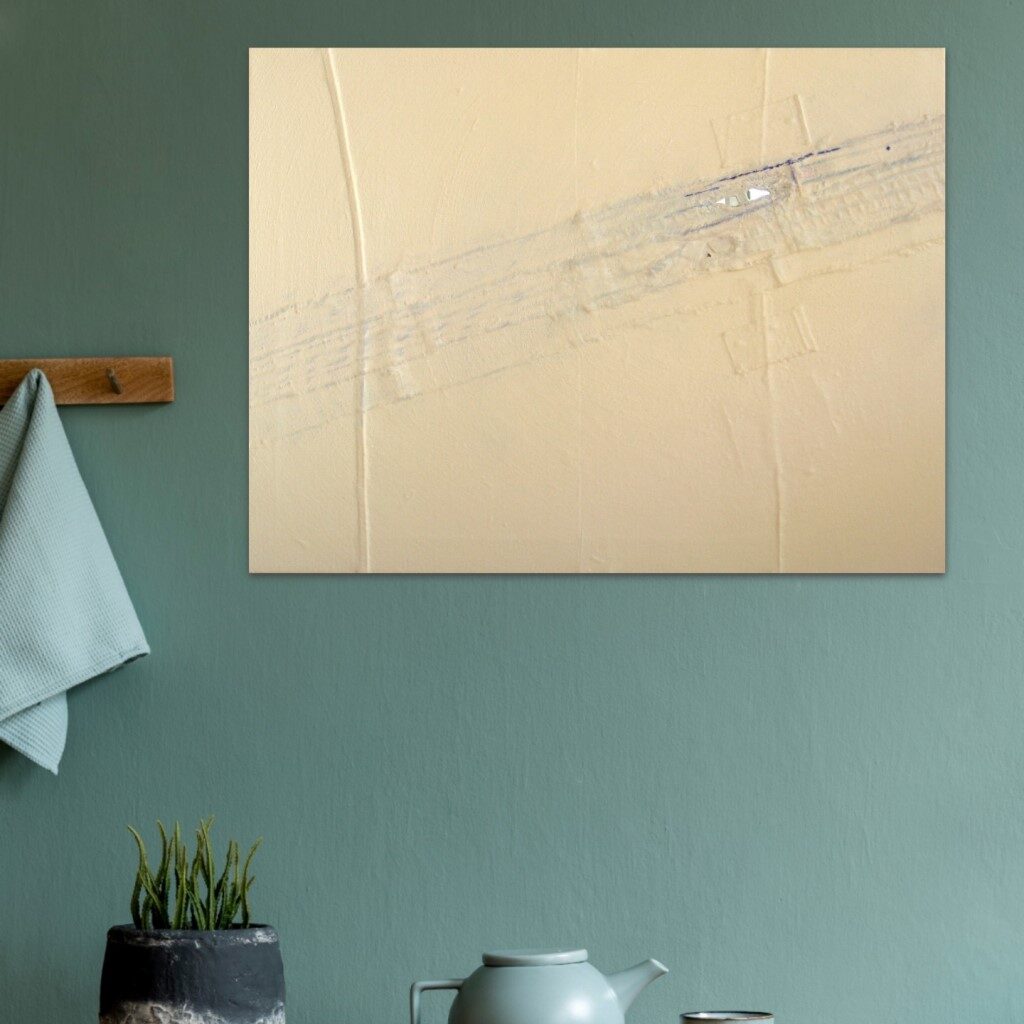 Abstract schilderij op maat Rafelig licht boven tafel - Marloes van Zoelen