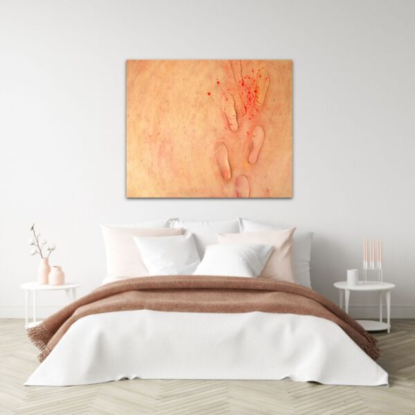 Schilderij zacht roze - Rijkdom van de reis - In slaapkamer - Marloes van Zoelen
