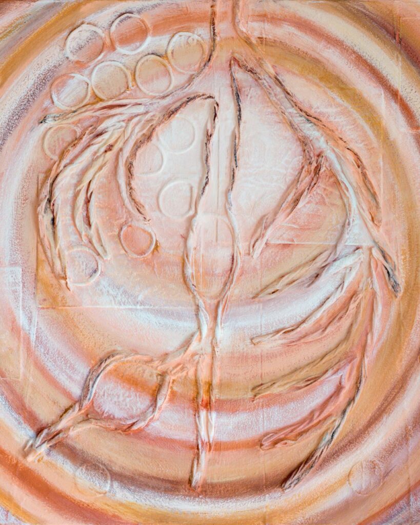 Persoonlijk kunstwerk ter herinnering aan een PhD promotie: Met hart en ziel - Close up